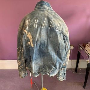 Old sold out and rare off-white paint splatter denim jacket